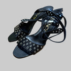 Regency | Black Leather Cone Heels