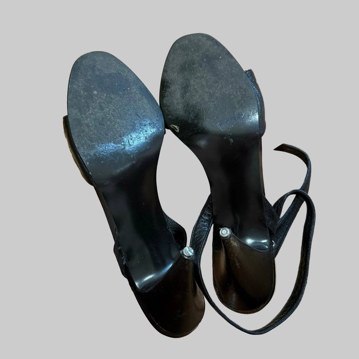 Regency | Black Leather Cone Heels