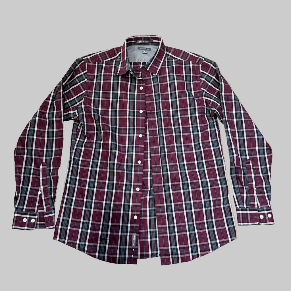 Eddie Bauer | Wrinkle Free Classic Fit Red & Black Plaid Shirt