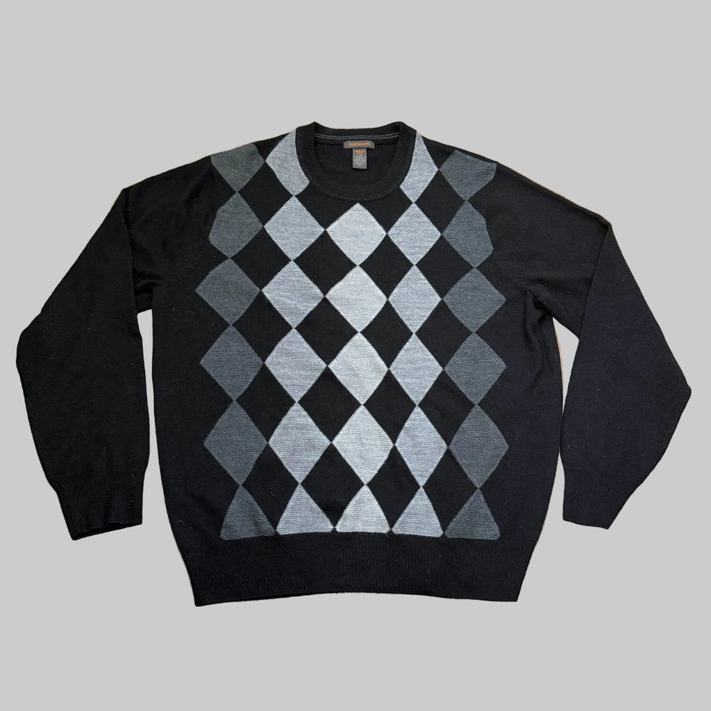 Dockers | Black & Gray Argyle Sweater