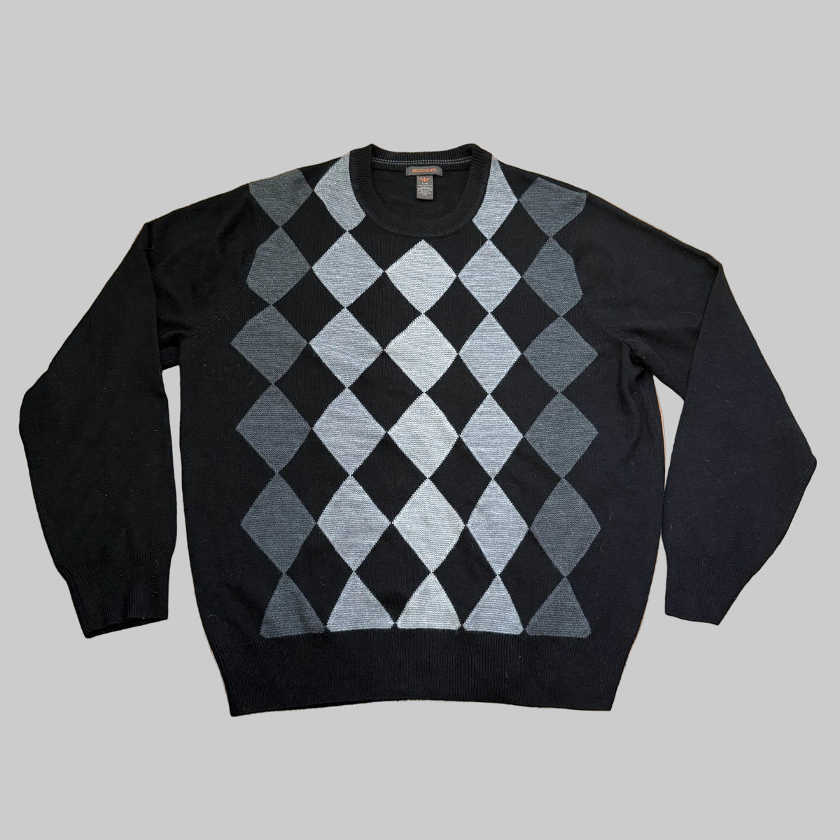 Dockers | Black & Gray Argyle Sweater