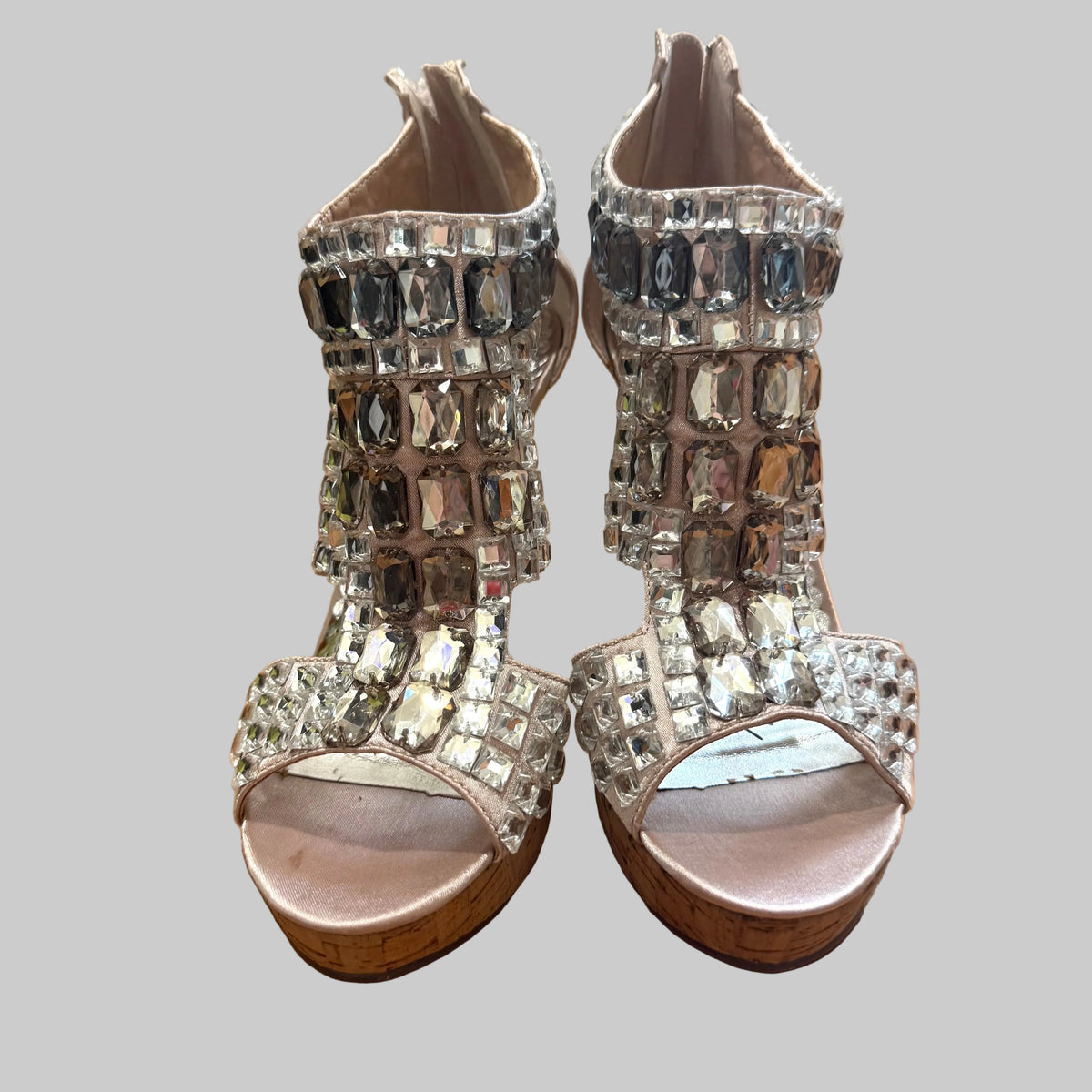 Naughty Monkey | Hot Tequila Platform Heels with Crystal Embellishment