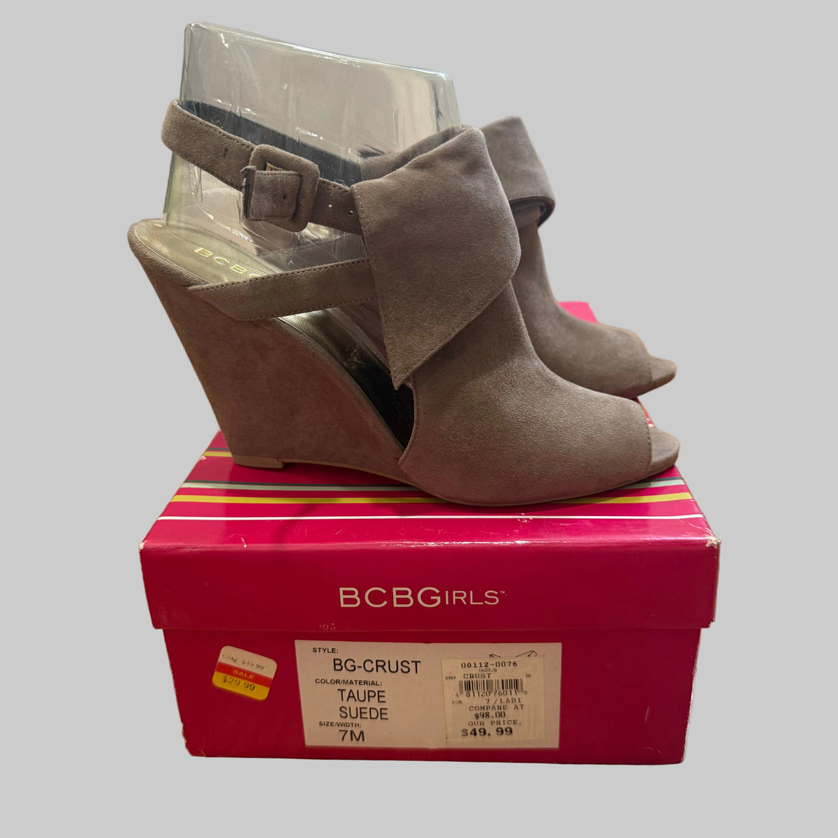 BCBGirls | Crust Taupe Suede Wedge Heels