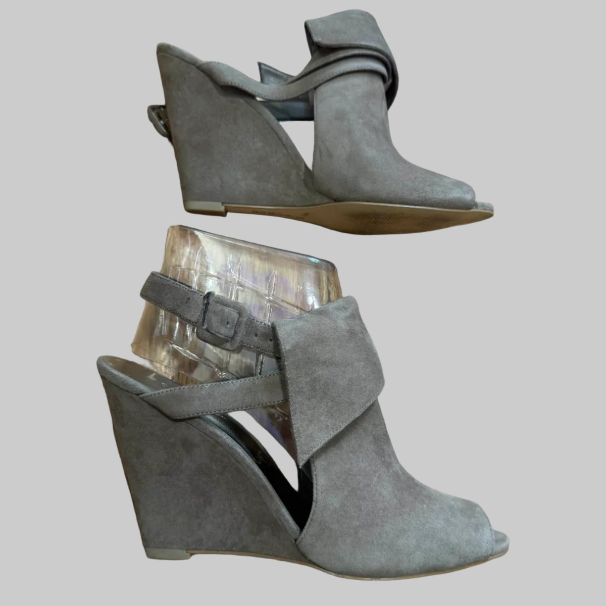 BCBGirls | Crust Taupe Suede Wedge Heels