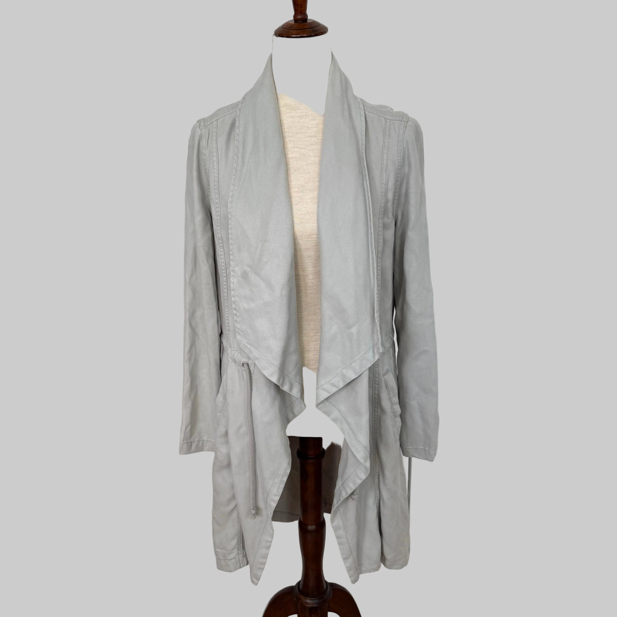 MAX | Open Front Light Gray Trench Coat