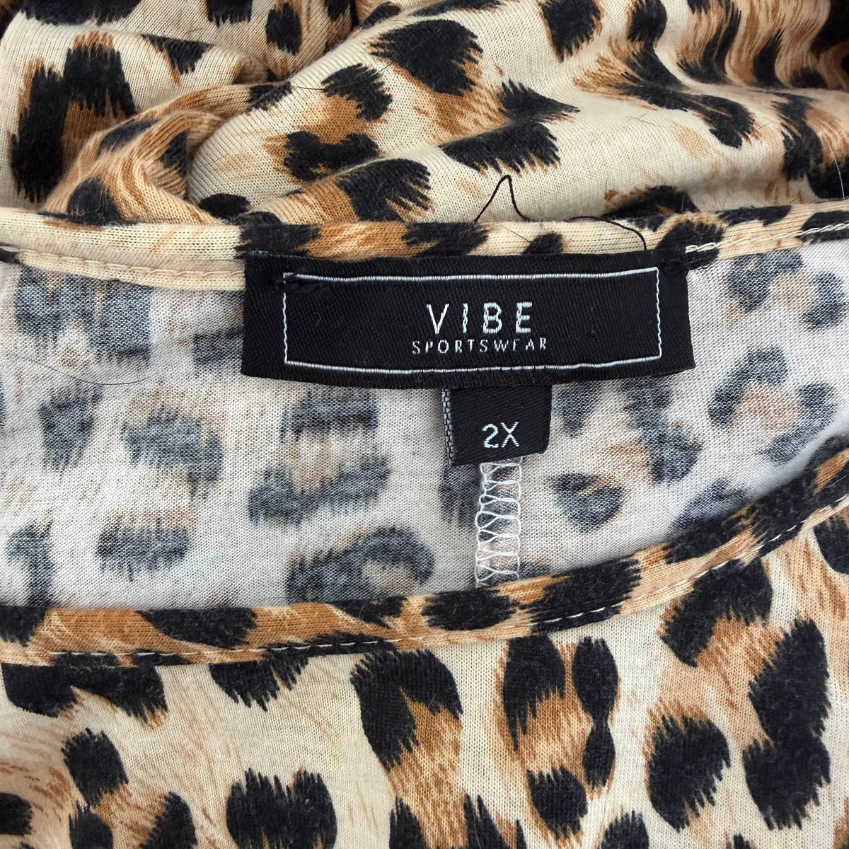 Vibe Sportswear | Short Sleeve A Line Cheetah Print Dress