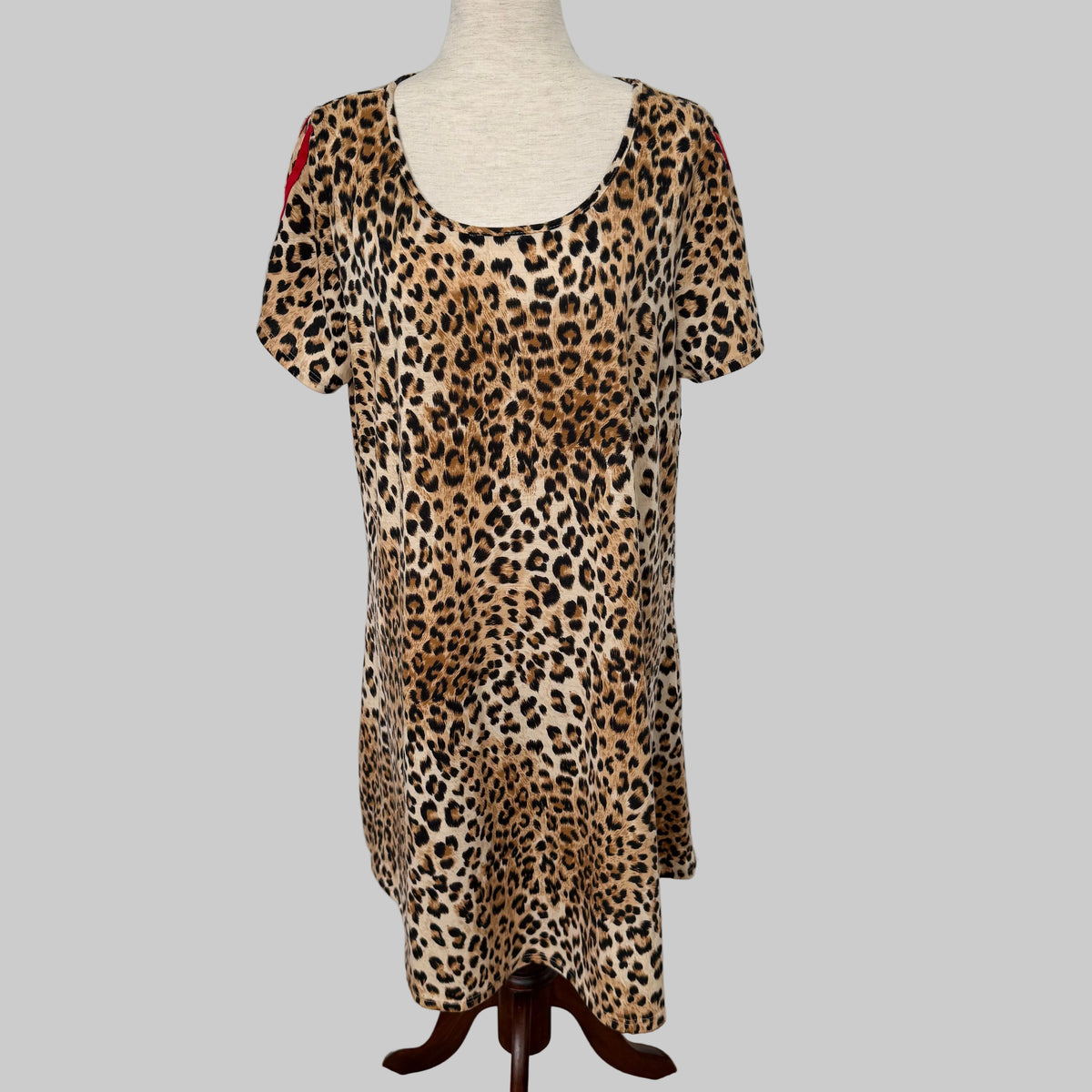 Vibe Sportswear | Short Sleeve A Line Cheetah Print Dress