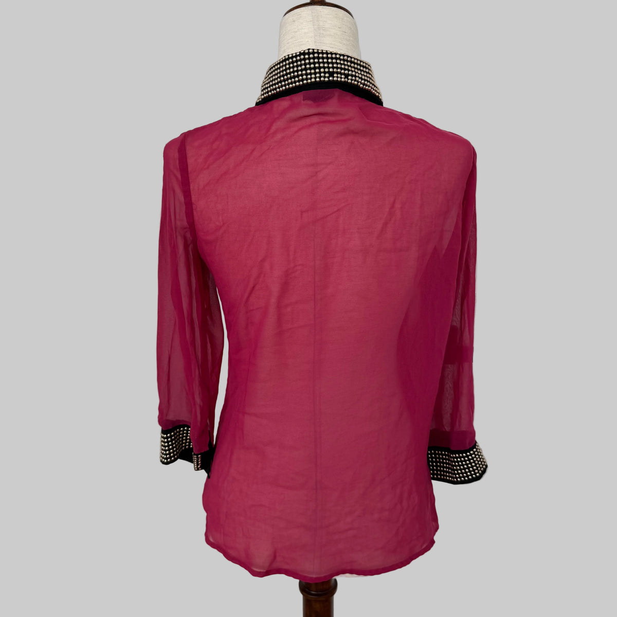 rue 21 | Y2K Pink Studded Sheer Blouse