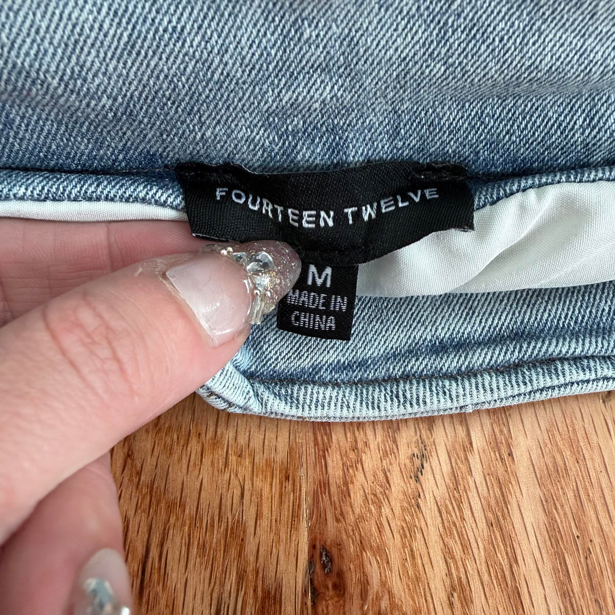 Fourteen Twelve | Denim Micro Mini Skirt w/ Built-In Cheeky Shorts