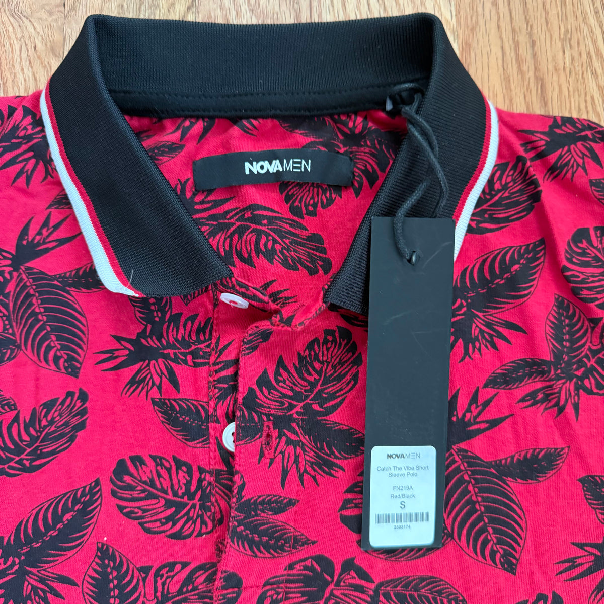 Nova Men | Catch The Vibe Red & Black Polo