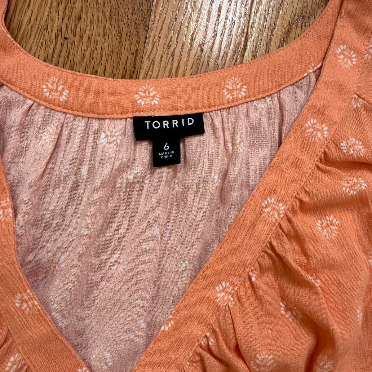 Torrid | Peach Flutter Sleeve Blouse