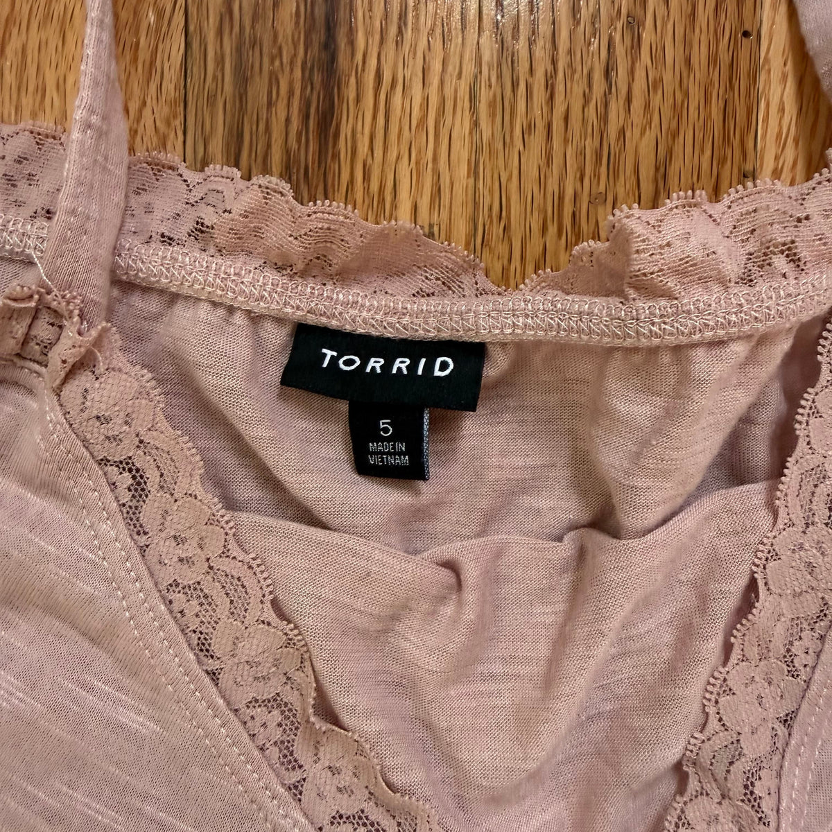 Torrid | Dusty Pink Lace Trimmed Top