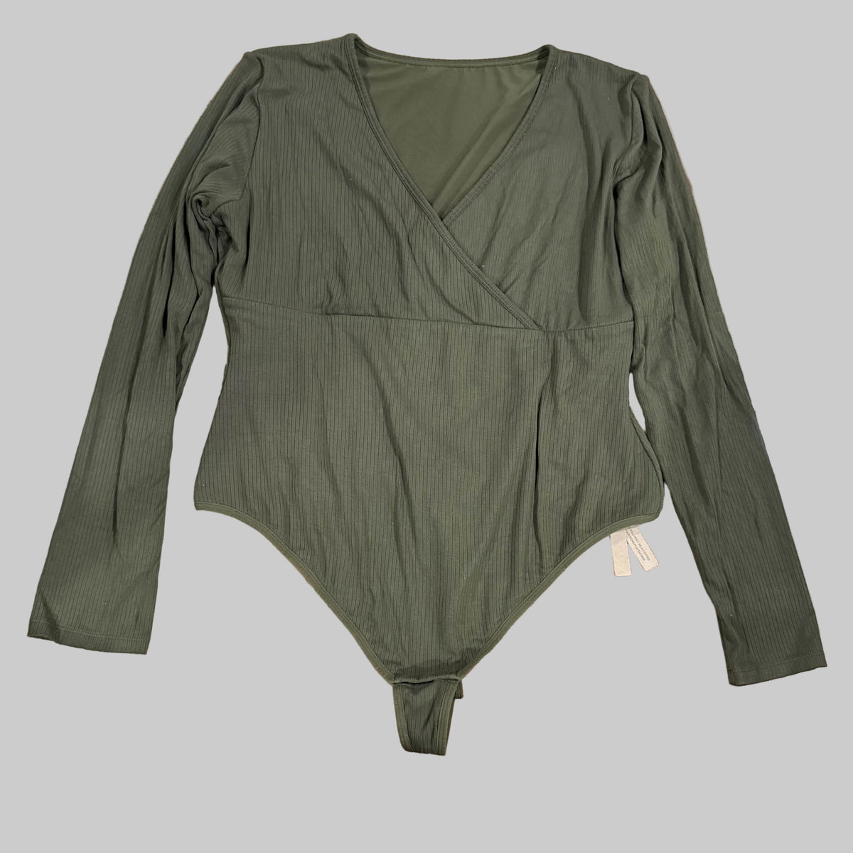 Shapellx | NWT Green Ribbed Long Sleeve Bodysuit Women's 3XL