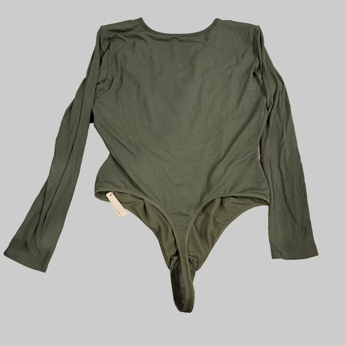 Shapellx | NWT Green Ribbed Long Sleeve Bodysuit Women's 3XL