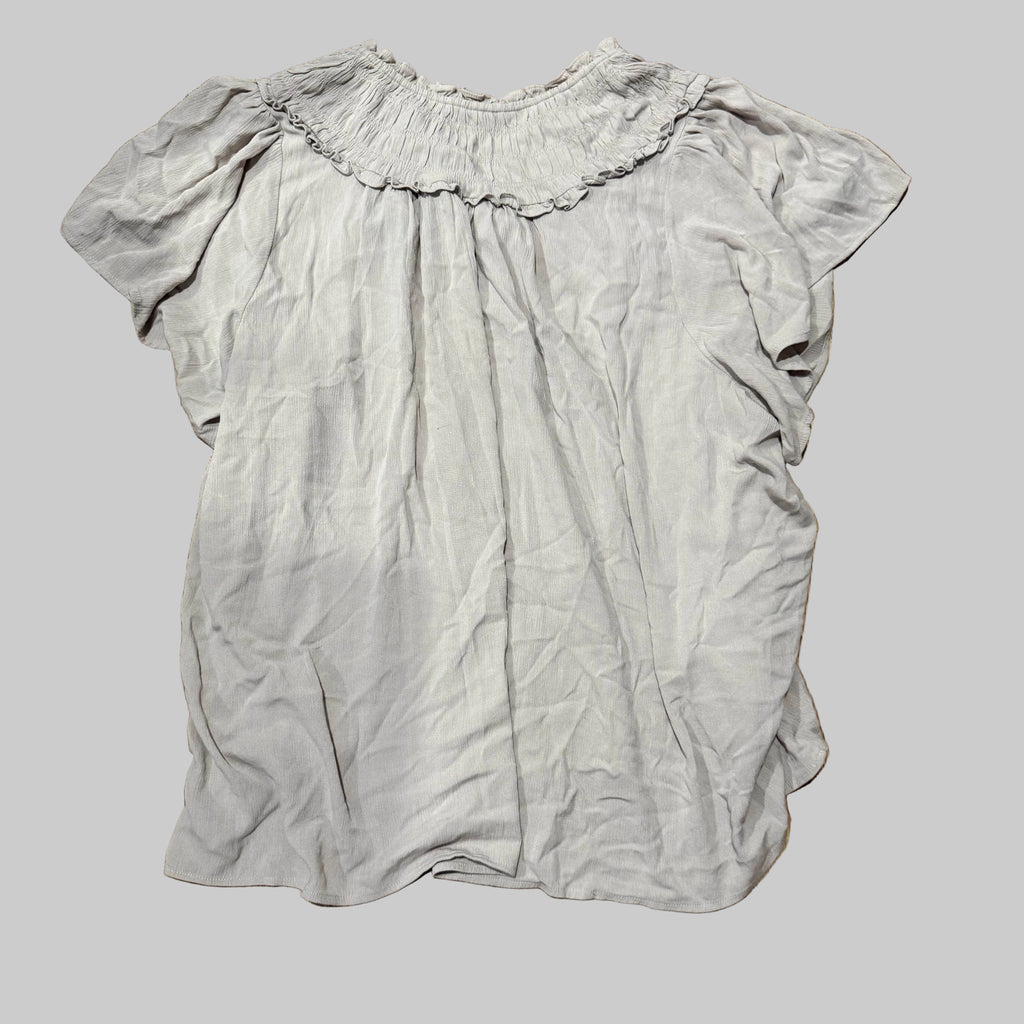 Torrid | Beige Short Sleeve Ruffled Top