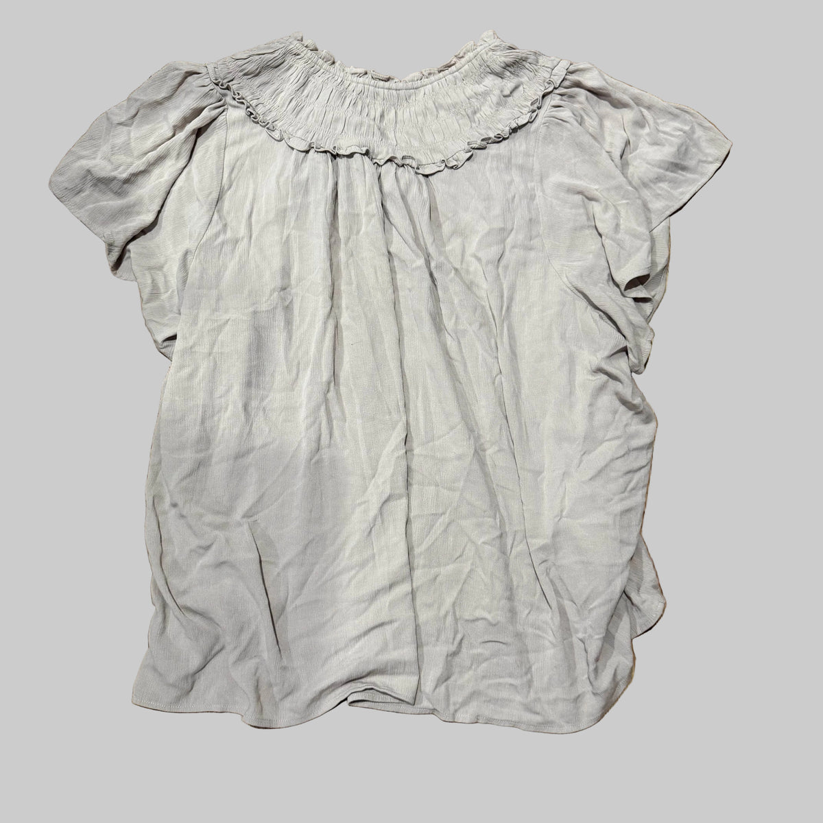 Torrid | Beige Short Sleeve Ruffled Top