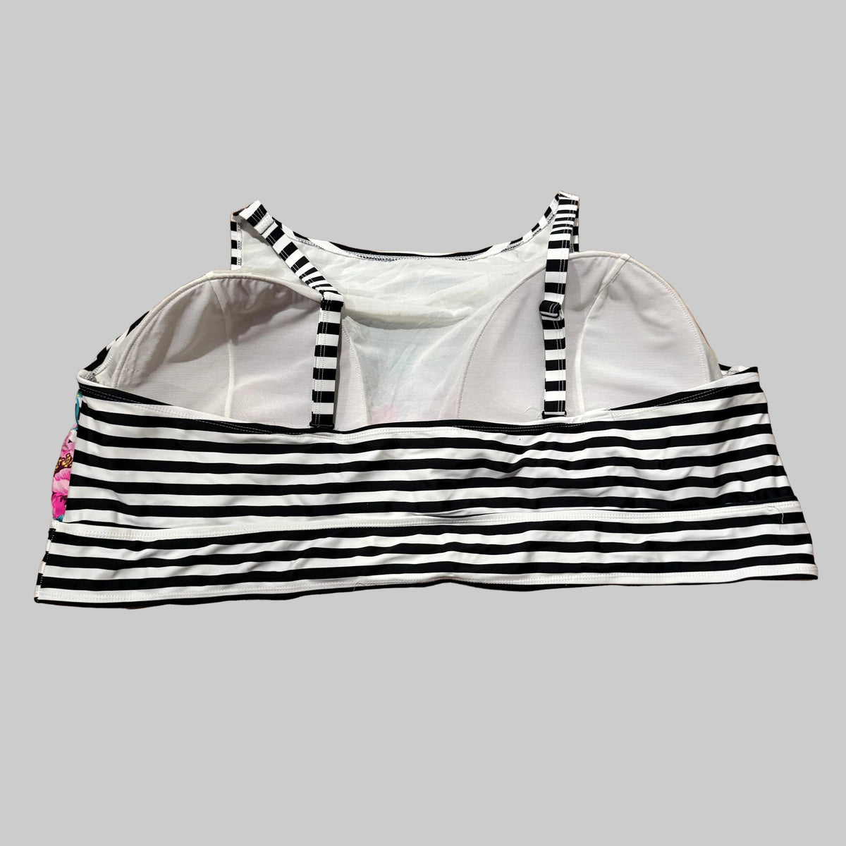 Torrid | Black & White Striped Swim Top