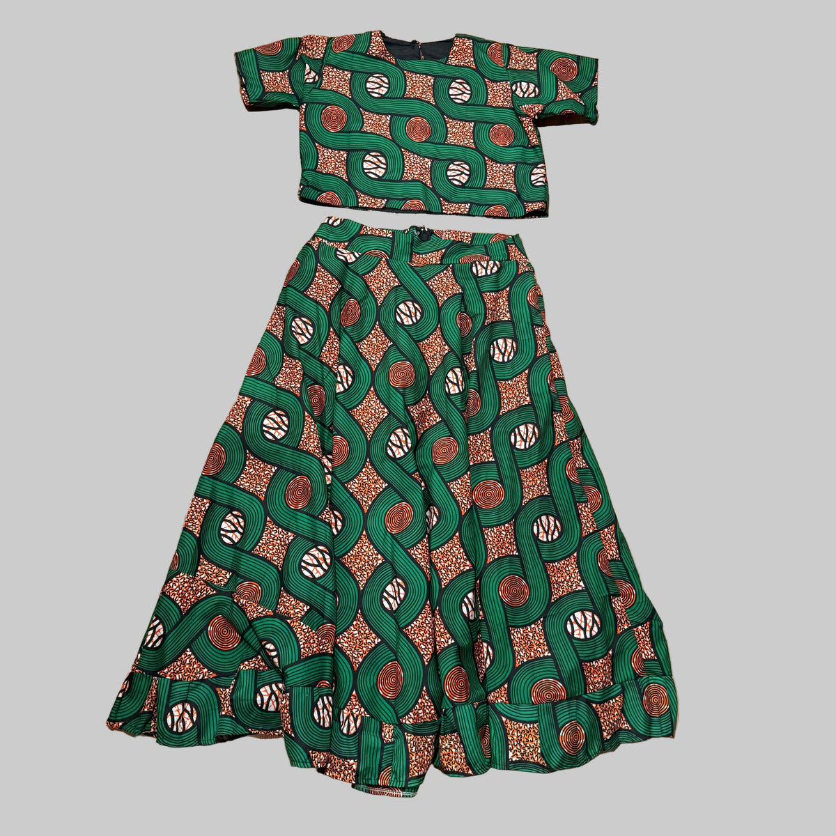 Handmade 2 Piece Skirt Set in Bold African Print