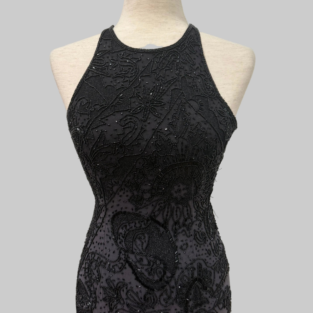 White House Black Market | Black Ombre Silk Beaded Dress