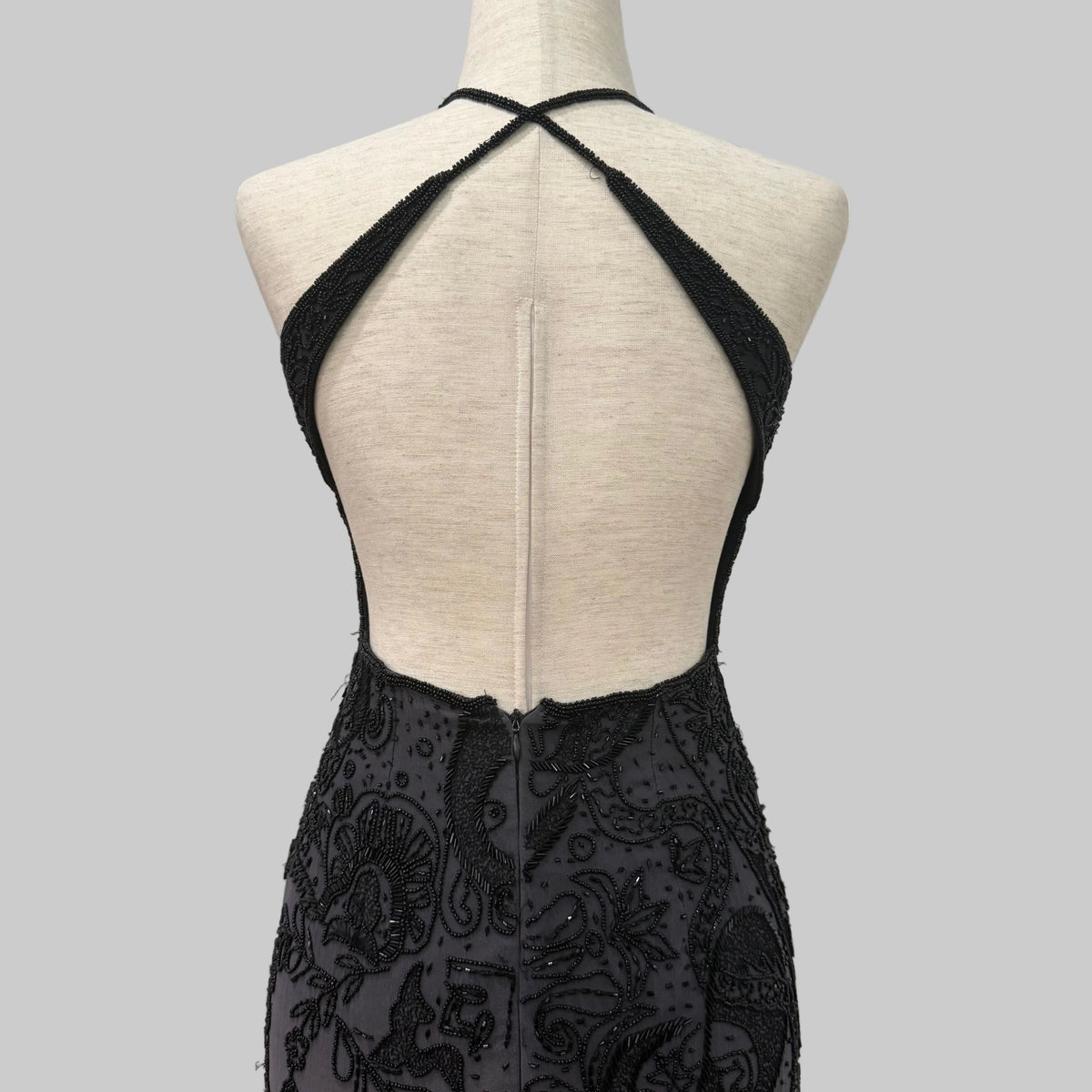 White House Black Market | Black Ombre Silk Beaded Dress