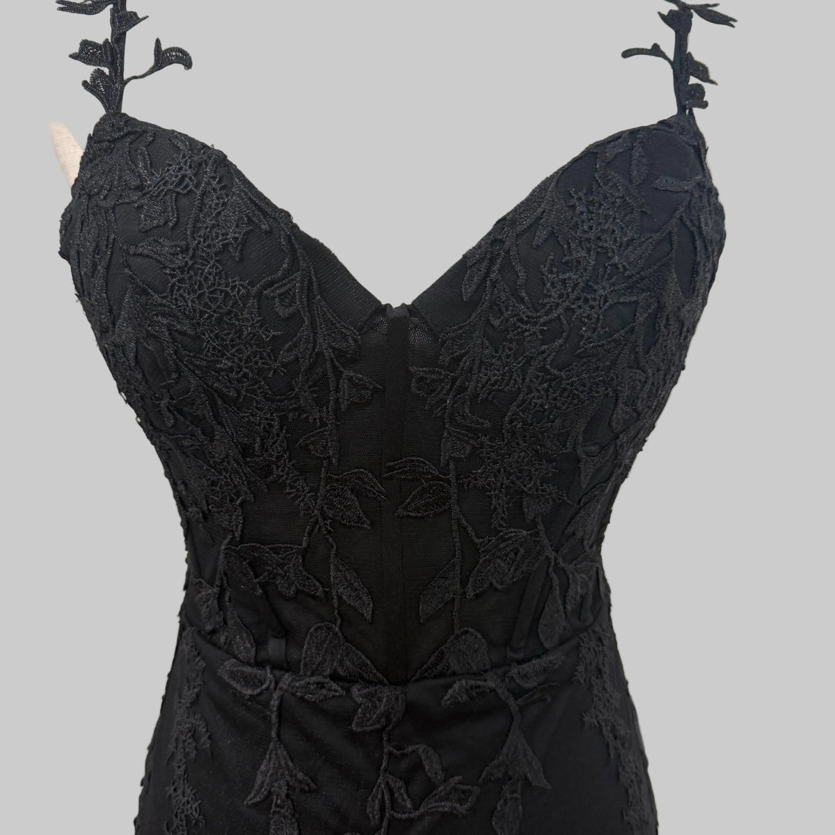 Black Lace Corseted Mini Dress