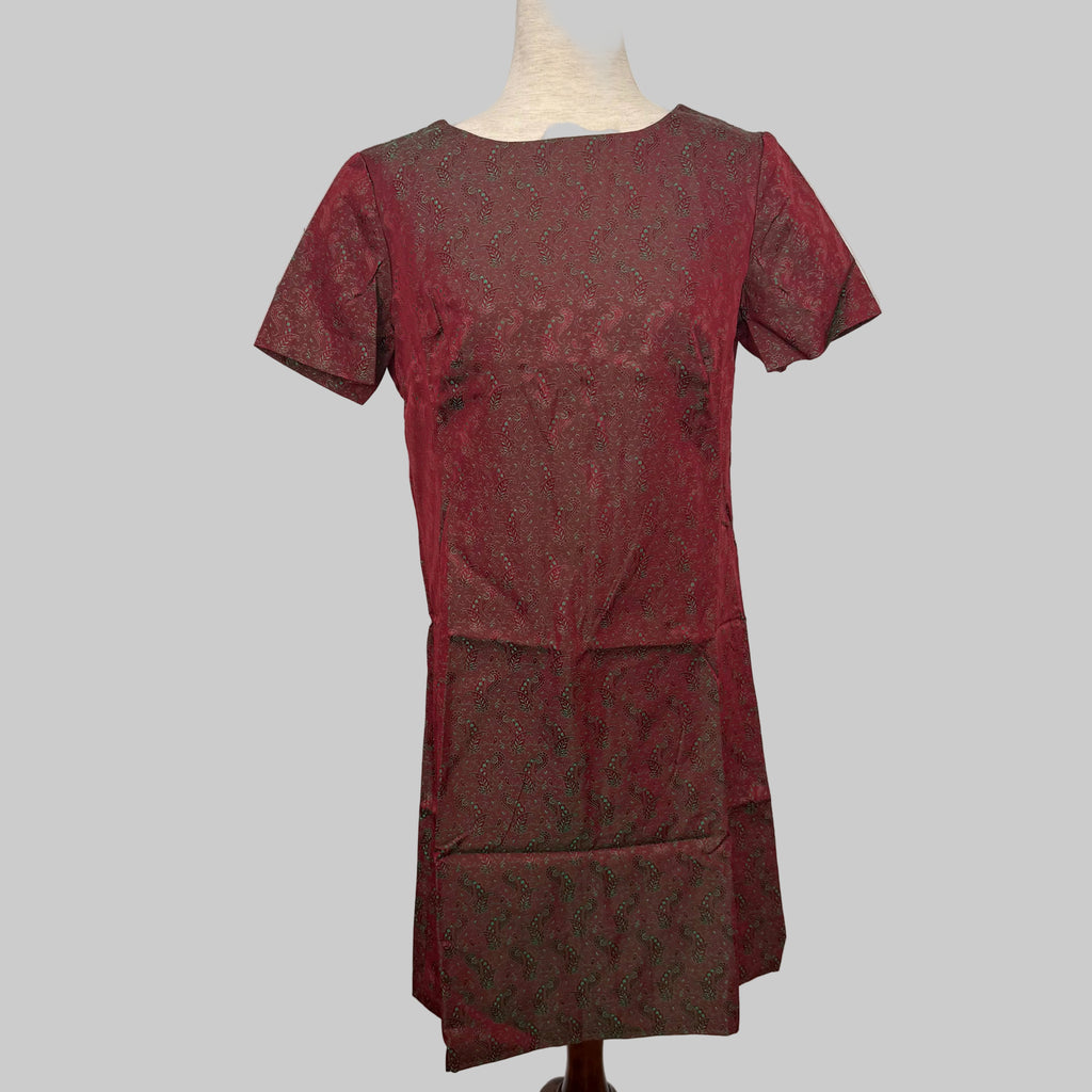 Handmade Red and Green Iridescent Sheath Fit Dress