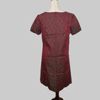Handmade Red and Green Iridescent Sheath Fit Dress