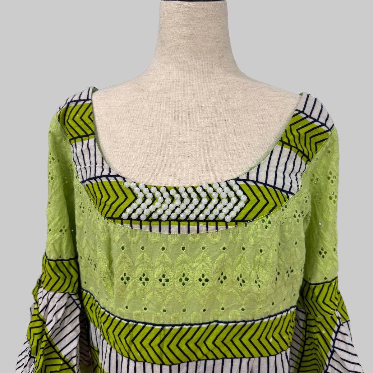 Handmade Green Embellished Dress