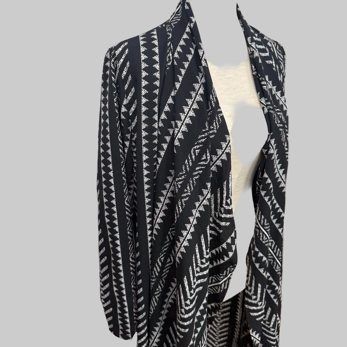 Shein | Black and White Patterned Duster