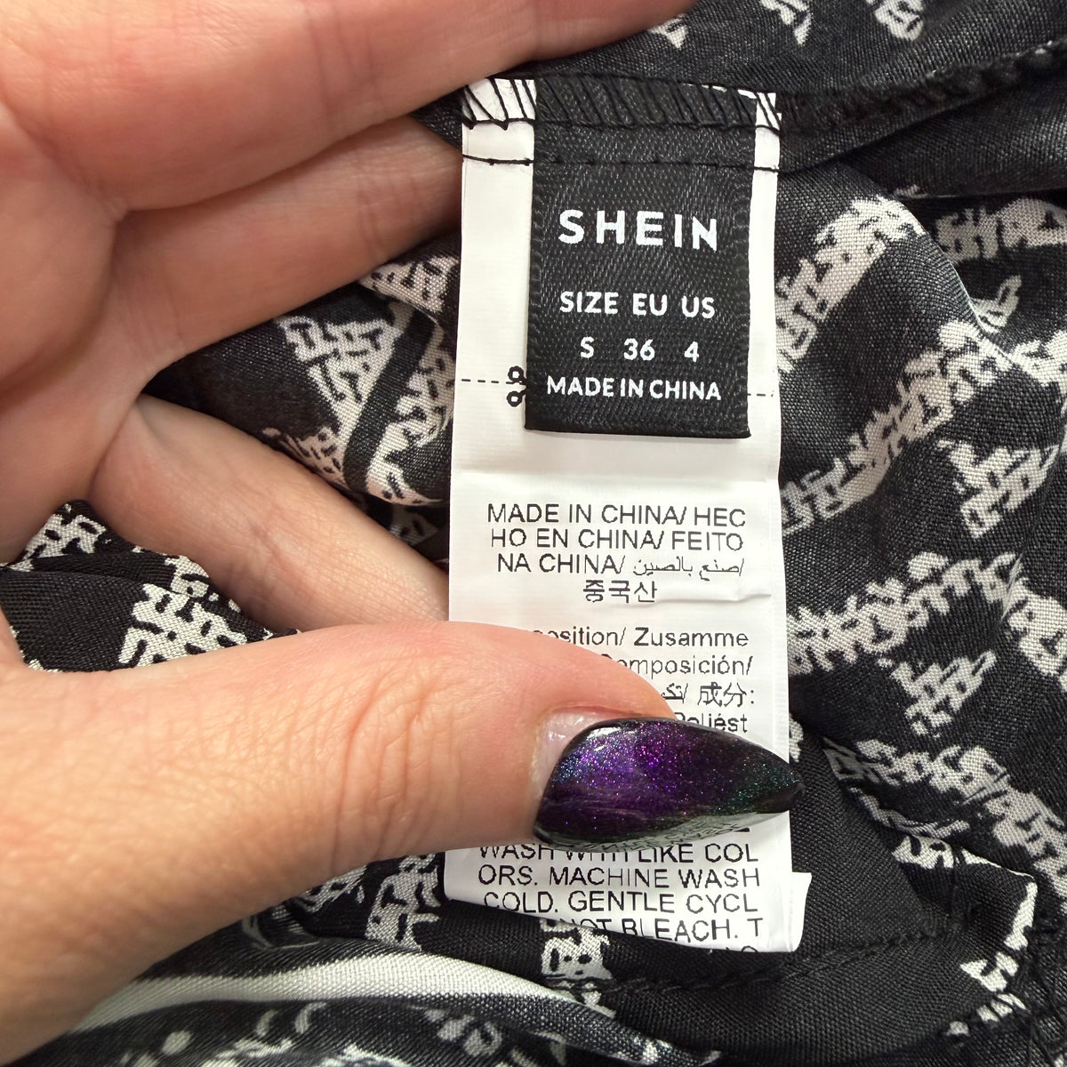 Shein | Black and White Patterned Duster