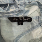 Refashioned | Alice in Wonderland Bleach Painted Denim Dress Women's Small