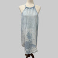 Refashioned | Alice in Wonderland Bleach Painted Denim Dress Women's Small