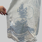 Refashioned | Alice in Wonderland Bleach Painted Denim Dress Women's Small