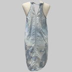 Refashioned | Alice in Wonderland Bleach Painted Denim Dress Women's Small