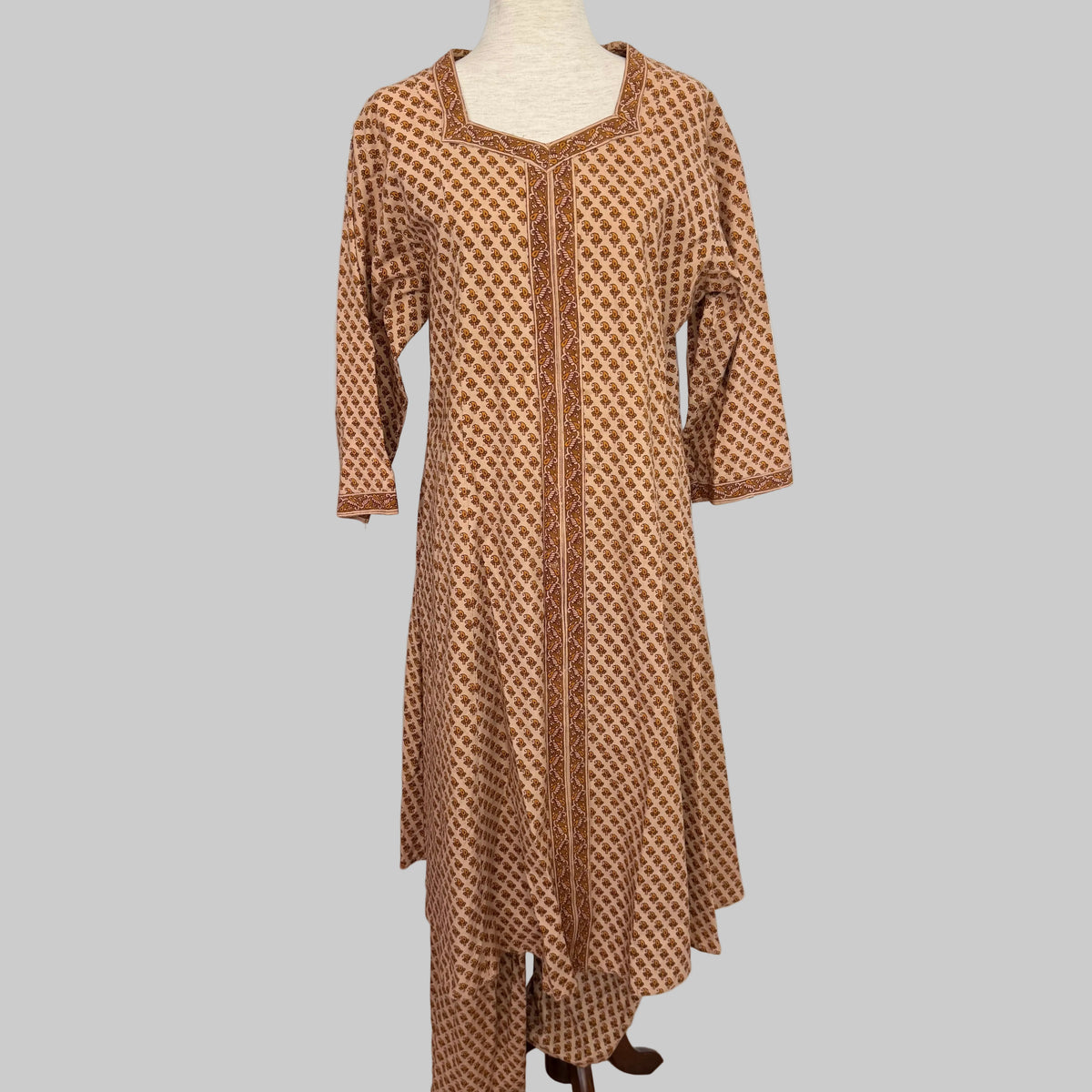 Handmade Kurta 3 Piece Set; Top, Pants, Scarf