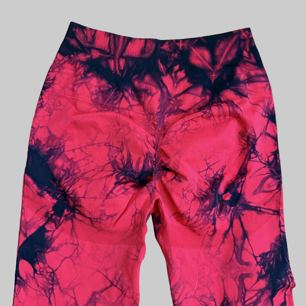 Unbranded Red and Black Tie Dye Wide Leg Leggings