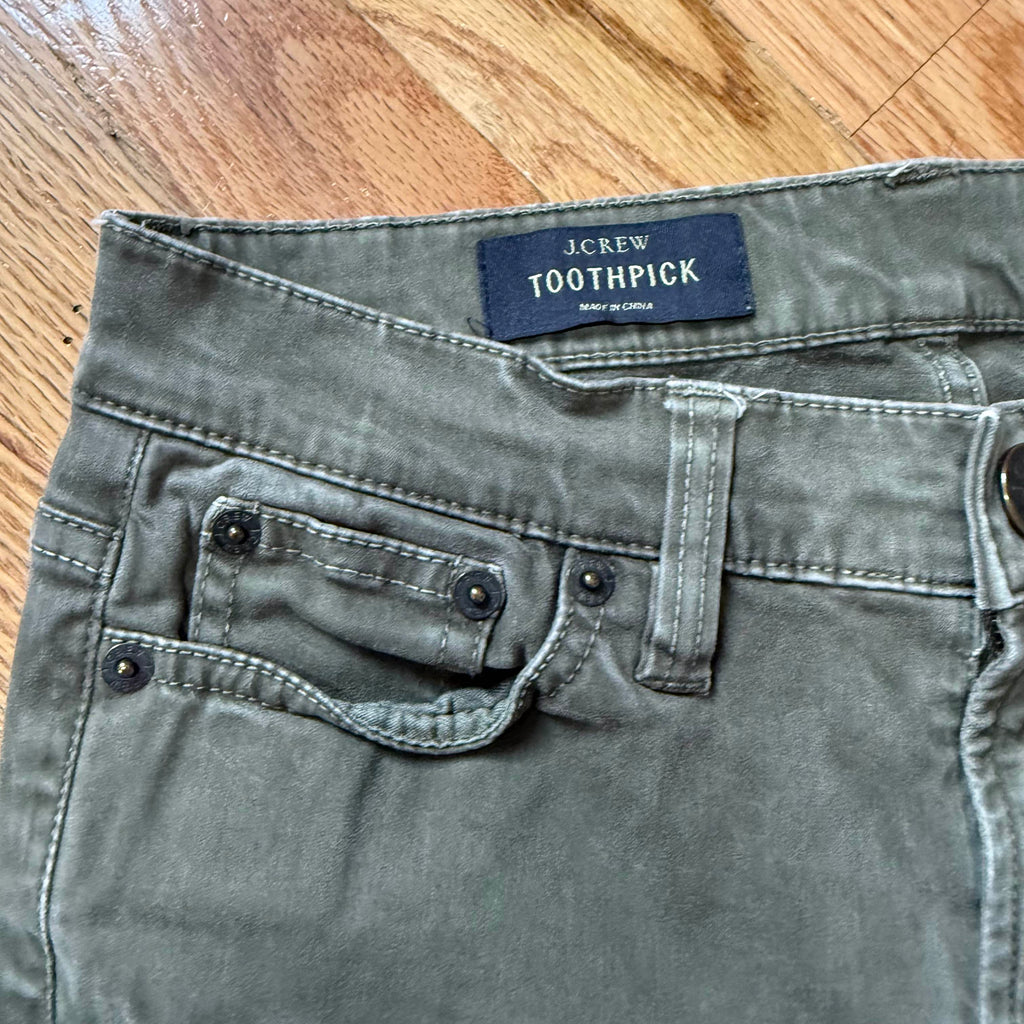 J. Crew | Toothpick Skinny Green Pants Women's 26